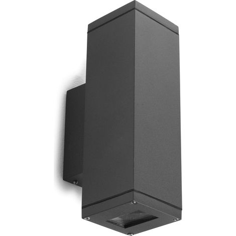 Aplique de pared SETH cuadrado doble emisión LED SMD AC 2x4 W 500 lm 3000 K CRI80 IP65 Antracita (1/3)