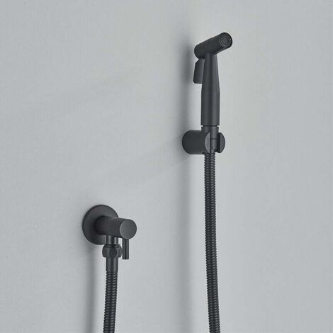 NALOOKAMIC Kit de pulv��risateur portatif for salle de bain, Installation facile ���Couleur : Noir)
