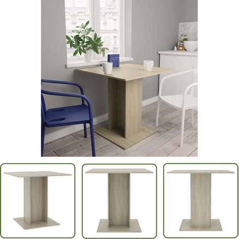 The Living Store Esstisch Sonoma-Eiche 80x80x75 cm Holzwerkstoff - Esstisch - Wohnzimmertisch - Eßplatz - Holztisch - Sonoma Eichen Tisch (1/5)