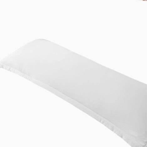 Taie de Traversin 48x150 Lot de 2 - Housse de Traversin 150x48 Douce Et Brossée, Toucher Peau de Pêche - Blanc Albâtre (1/5)