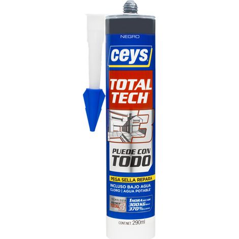 Adhesivo Multiusos CEYS Total Tech Negro Cartucho Grande 290ml 507221