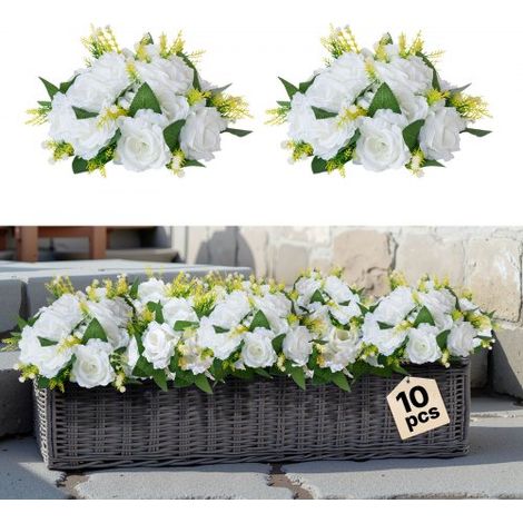 Boules de Fleurs Artificielles - Lot de 10 - 24 cm (1/5)
