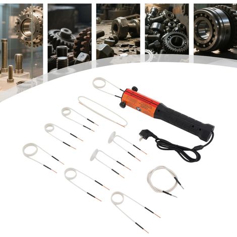 1000W induktionsheizung kfz, 800℃ Magnetische Induktionsheizgerät, induktionswärmer mit 10 Heizspulen, Induktionsheizer für Auto Schrauben Muttern Zahnrädern Riemenscheiben