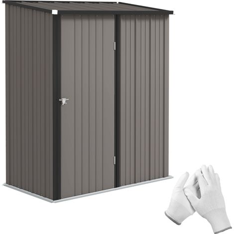 Gartenschuppen - Geräteschuppen - Aufbewahrungsschuppen - Wetterbeständig - Abschließbare Tür - 161,5 x 94,5 x 196 cm - Schwarz