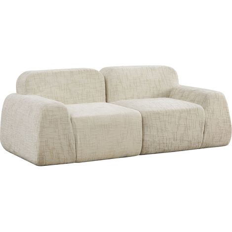 Canapé modulaire compressé en tissu chenille, rembourré de mousse haute élasticité 30D. Facile à déplacer, avec base antidérapante, idéal pour le salon et d'autres pièces. Beige (1/5)