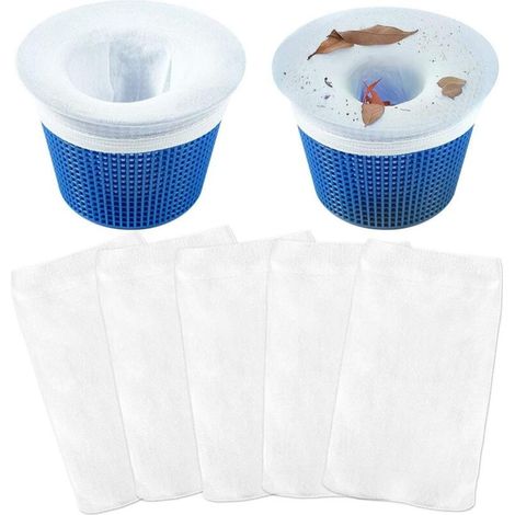 Lot de 5 chaussettes de piscine pour piscines à mailles fines et filtres de spa, réutilisables en maille ultra-fine pour les piscines au sol et (1/5)