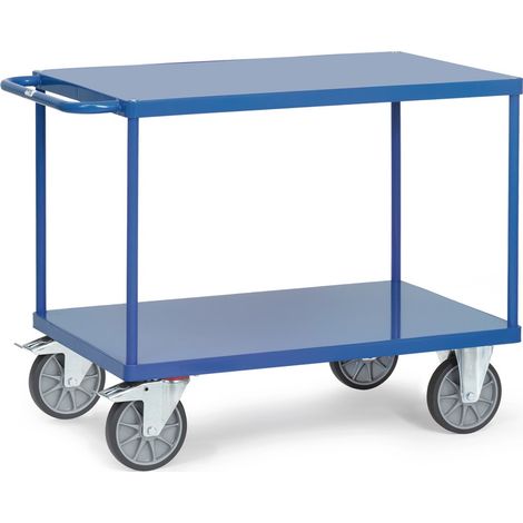 Tischwagen 2 Ladeflächen L850xB500mm blau Tragfähigkeit 500kg FETRA (1/3)