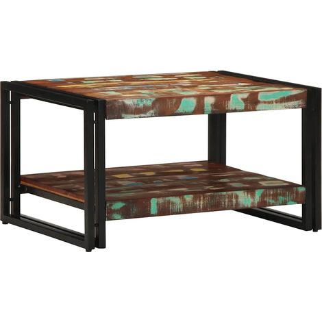 Couchtisch Mehrfarbig 70x50x38 cm Altholz Massivholz