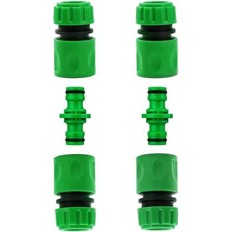 6 Pièces Raccords Tuyau Arrosage - 2 Doubles Mâles + 4 Raccords Rapides 1/2 Pouce Plastique Pour Robinet Jardin (1/5)