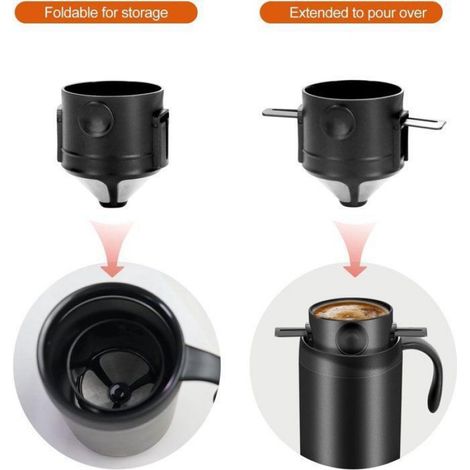 Cafetière - 473 ml - Pour Camping Et Voyage - Filtre Intégré - 1 Pièce (1/5)