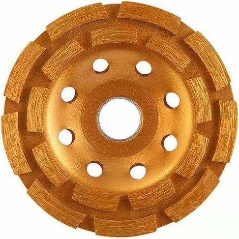 115 mm x 22,2 mm 4,5 pouces Disque de meulage diamanté Double rangée de meules abrasives Meuleuse d'angle pour béton, granit, pierre, maçonnerie, marbre et plâtre (1/4)