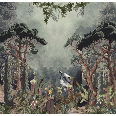 Papier peint panoramique - Forêt Tropicale - 130 cm x 126 cm (1/2)