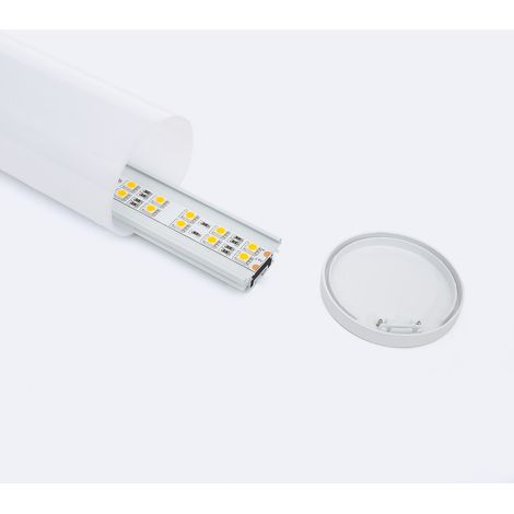 Aluminiumprofil Hängend Rund 2m für LED Streifen bis 22 mm Weiß 2 m Weiß transluzent (1/4)
