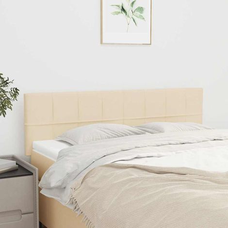 vidaXL Cabeceros tela crema 144x5x78/88 cm (1/5)