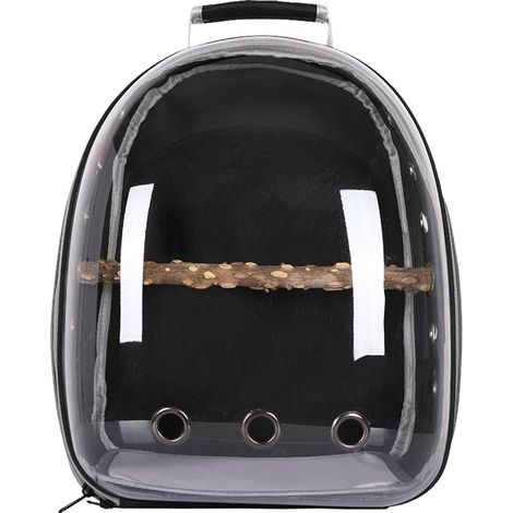 Sac À Dos Pour Oiseaux - Capsule Transparente En PC - Ventilation Optimisée - Accès Double Zip - Support Antidérapant Et Crochet De Sécurité - 1 Pièce (1/3)