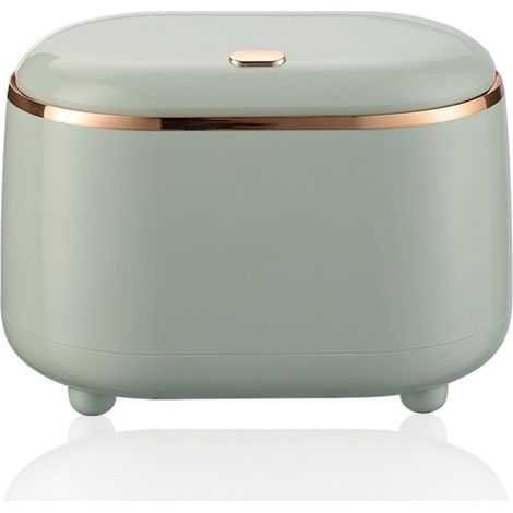 Petite poubelle de table avec couvercle - 2 l - Mini poubelle de table pour chambre à coucher, salle à manger, salle de bain, bureau (vert) (1/5)