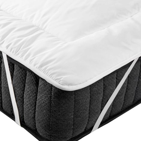 Cubrecolchón para cama 120 x 200 cm lavable a máquina microfibra blanco Aizkorri
