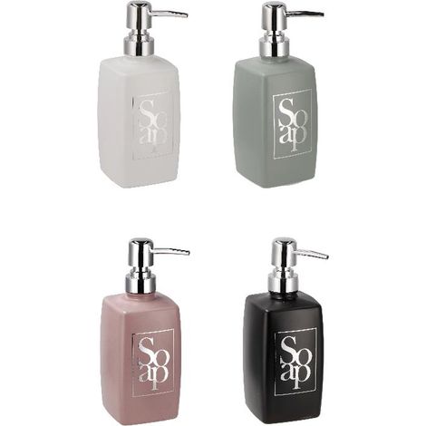 Dispenser Sapone in Vetro da Bagno 450 ml 7,5 x 7,5 x 20,5 cm 4 Colori (1/2)