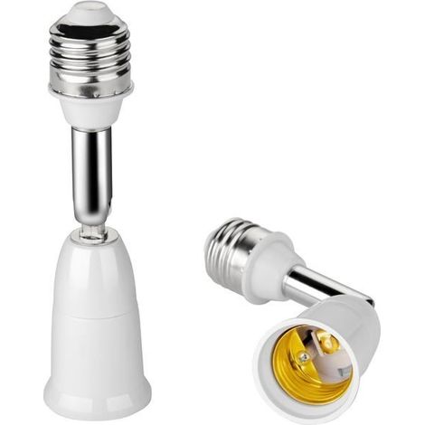 Lot de 2 adaptateurs d'extension de douille d'ampoule E26/E27, flexible à 180 degrés (1/5)