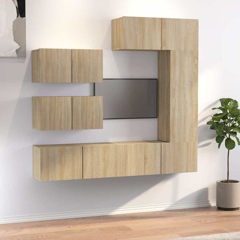 vidaXL 6 Piece TV Cabinet Set Sonoma Oak Engineered Wood (1/5)