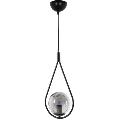 Lustre industriel scandinave, hauteur 70 cm, diamètre 20 cm, 100% métal, finition noire, culot E27, max 40 W, éclairage élégant pour les espaces modernes (1/3)