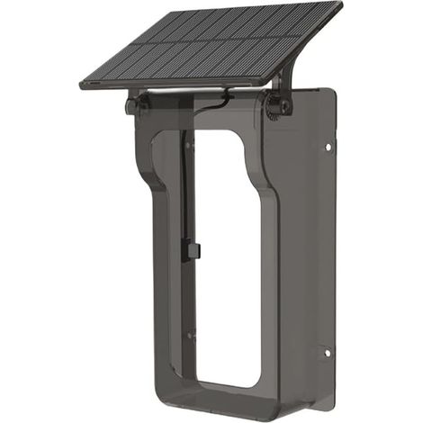 Boîtier de protection, cache-sonnette transparent et étanche à énergie solaire, compatible avec les sonnettes domestiques standard (noir)
