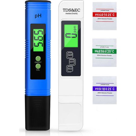 DEESSE SHOP - PH Mètre pH TDS et EC Testeur de température BIO 5 en 1 Testeur de qualité de l'eau avec écran LCD, testeur numérique de qualité de l'eau (ATC) pour eau potable, testeur électronique de  (1/5)