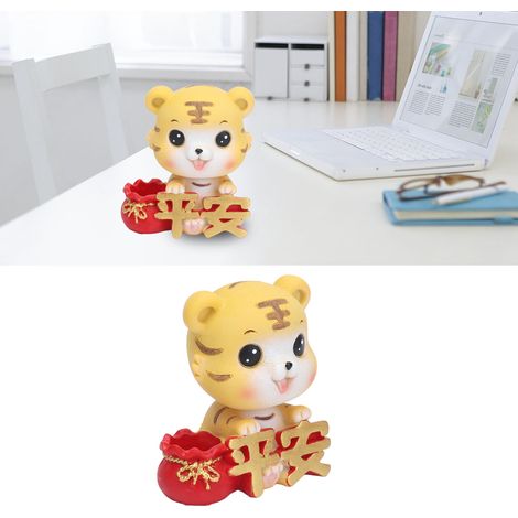 Tiger-Glücksbringer aus Kunstharz, Ornament für die Inneneinrichtung, Symbol für Frieden und Glück, perfekt für festliche Anlässe. (1/5)