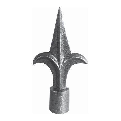Deco Fer Forge – Pointe de lance en fonte 120mm – Base ronde creuse Ø16mm – Fixation par collage – Élément décoratif portail/clôture
