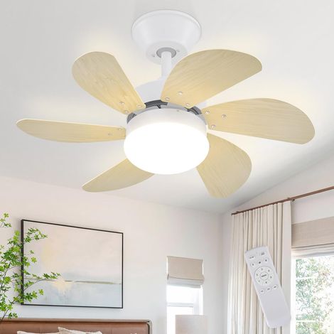 ZMH – Ventilateur de plafond silencieux télécommandé 6 pales Ø75cm – Minuteur 1/2/4H – Moteur en cuivre – Économie d'énergie – Pour chambre et salon (1/5)