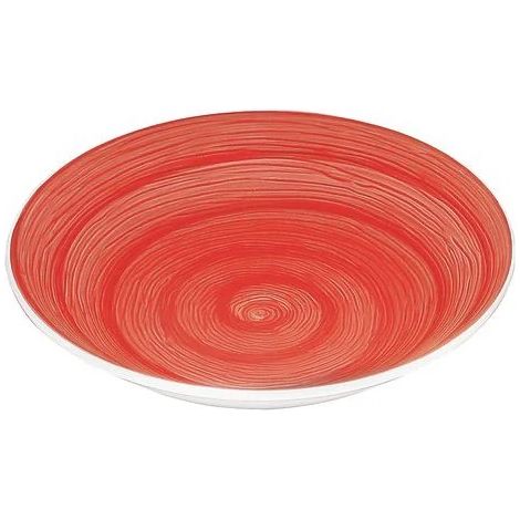 Assiette creuse rouge en céramique peinte à la main Ø 23,5 cm