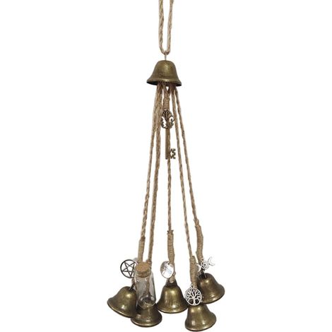 Cloche En Fer - Cloche À Cinq Clochettes - Décoration Extérieure Et Intérieure - Pour Porte Jardin Maison - 1 Pièce (1/5)