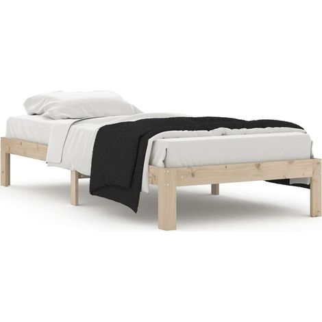 Lit simple，Lit adulte，Cadre de lit sans matelas bois de pin massif 90x200 cm CFW2867799 (1/5)