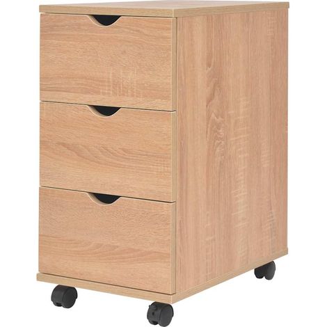 Cajonera de madera 33x45x60 cm color roble vidaXL (1/5)