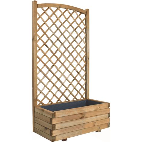 Bac à fleurs en bois avec treillis en arc Lierre - 80 x 40 x 150 cm