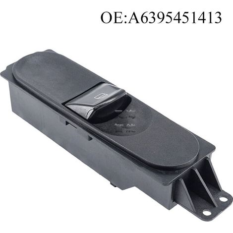 A6395451413 Interrupteur de lève-vitre électrique Mercedes-Benz, accessoire automobile à bouton unique, commande la montée et la descente de la vitre électrique d'une seule porte de voiture.