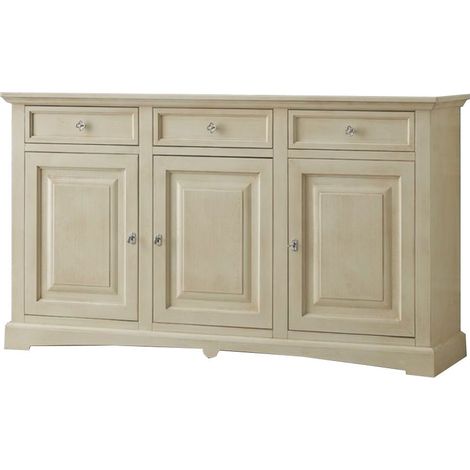 Credenza 3 Ante a Goccia in legno Avorio Anticato (1/2)