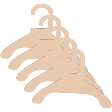 Petits cintres pour vêtements d'animaux, en bois, antidérapants et légers, adaptés aux chiens et aux chats. Pratiques pour la maison et les voyages. L (1/5)