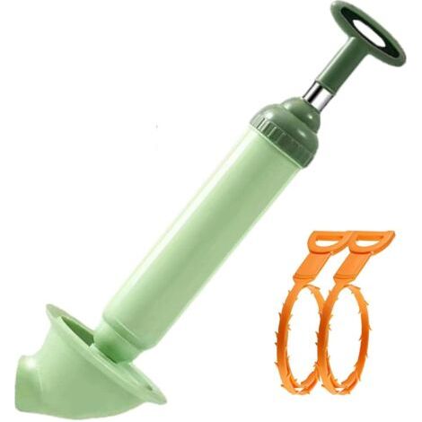 1 Déboucheur WC, Pompe à piston haute pression, 2 bâtonnets, PP et acier inoxydable, pour toilettes et éviers (1/5)