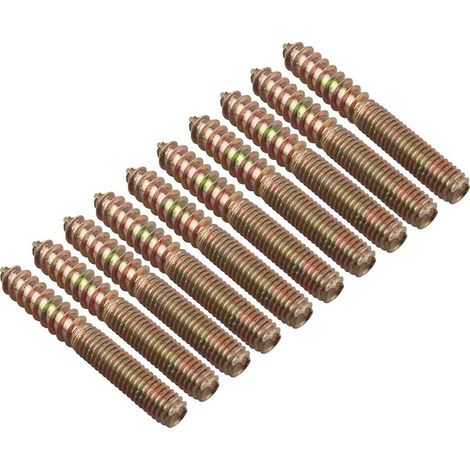 10 Stück M8 x 60 mm Holz-Metall-Schrauben, Möbeldübel, Doppelkopf-Befestigungsbolzen, Gewindeschaftschrauben (1/4)