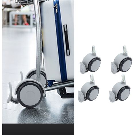 Roulette pivotante double de 2 pouces M10 avec frein à vis pour chaise de bureau (1/5)