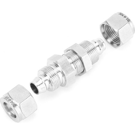 Raccord pneumatique à deux contacts en acier inoxydable 304 pour tuyau de séparation, connecteur pneumatique pour machine Ф12 x 10 (1/5)