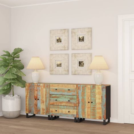3 Piece Sideboards Solid Wood Reclaimed vidaXL (1/5)