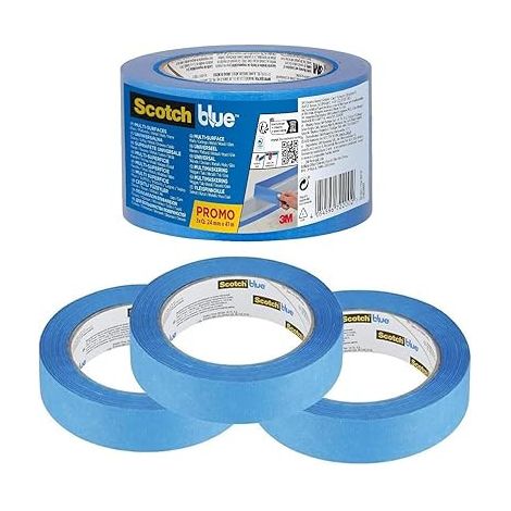 SCOTCHBLUE LOT DE 3 ROULEAUX DE RUBAN DE MASQUAGE PREMIUM MULTI-SSURFACE 2090 EMEA 24 MM X 41 M UU010754487