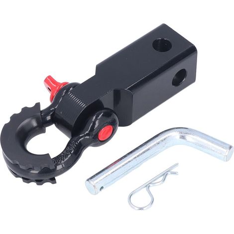 Accessoires de remorquage de récupération de véhicule en acier de récepteur d'attelage de manille universel de 2 pouces pour voitures camions JeepsBlack (1/5)
