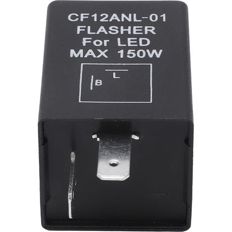 Relais clignotant 2 broches 10 A 0,1 W à 150 W haute puissance, portable, pour voiture, moto et véhicule électrique 12 V (1/5)