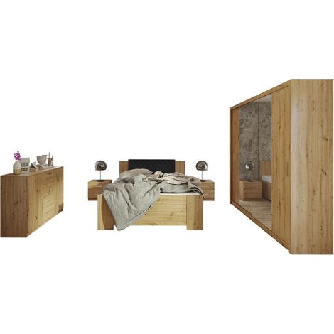 Conjunto de dormitorio Catromi 115, Roble Artisan + Soft Pik 011