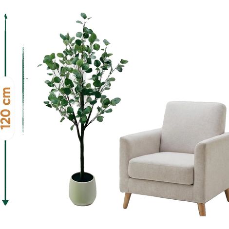 Arbre en Eucalyptus Artificiel, Feuilles Réalistes, Finition Luxueuse, 120cm (1/2)