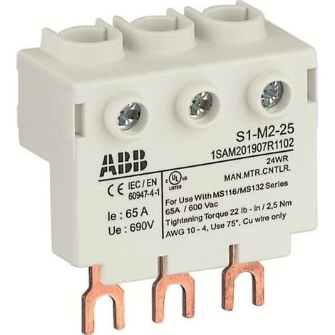 Bornier Alim. 65A Max pour Disj. MS116-MS/MO132-Haut 1SAM201907R1102 ABB H440081