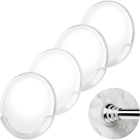Supports adhésifs pour tringle à rideau de douche - MICH - Lot de 4 - Antidérapant - Sans perçage - Installation facile (1/5)